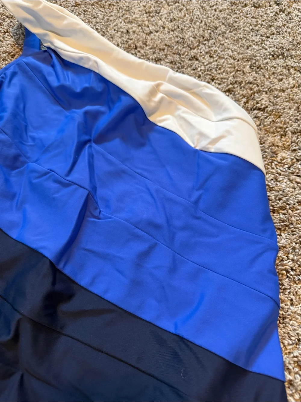 summersalt One-Shoulder Colorblock One-Piece in Navy, Royal Blue & Cream - Picture 2 of 5